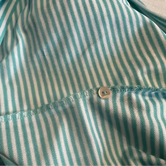 Peter Millar Light Blue Striped Polo Shirt - Picture 7 of 9